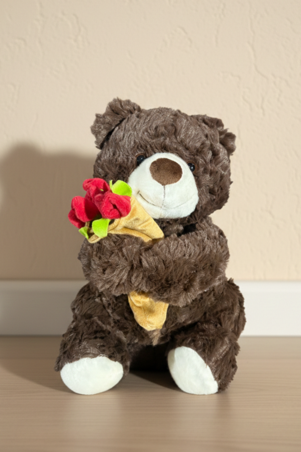 FLOWER CAP TEDDY (DARK BROWN)