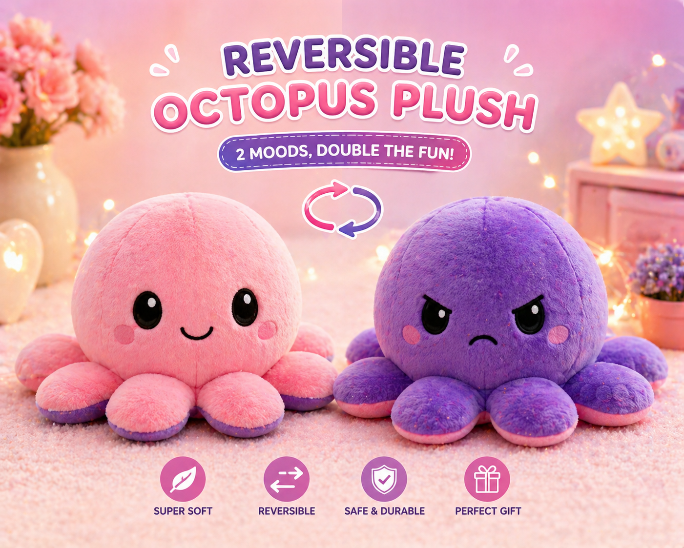 Octopus Reversible Plush