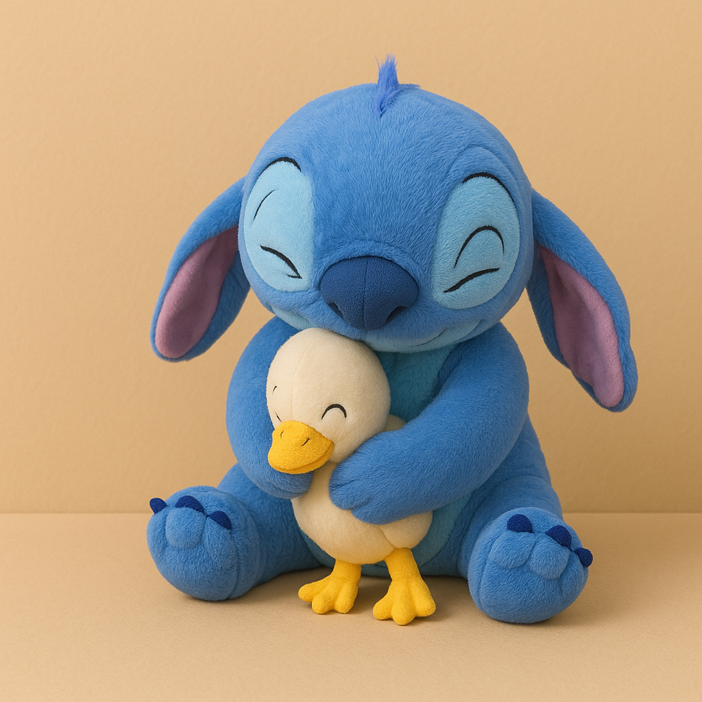 Cute Blue Cartoon Plush Toy with Duck – Super Soft Kids Toy